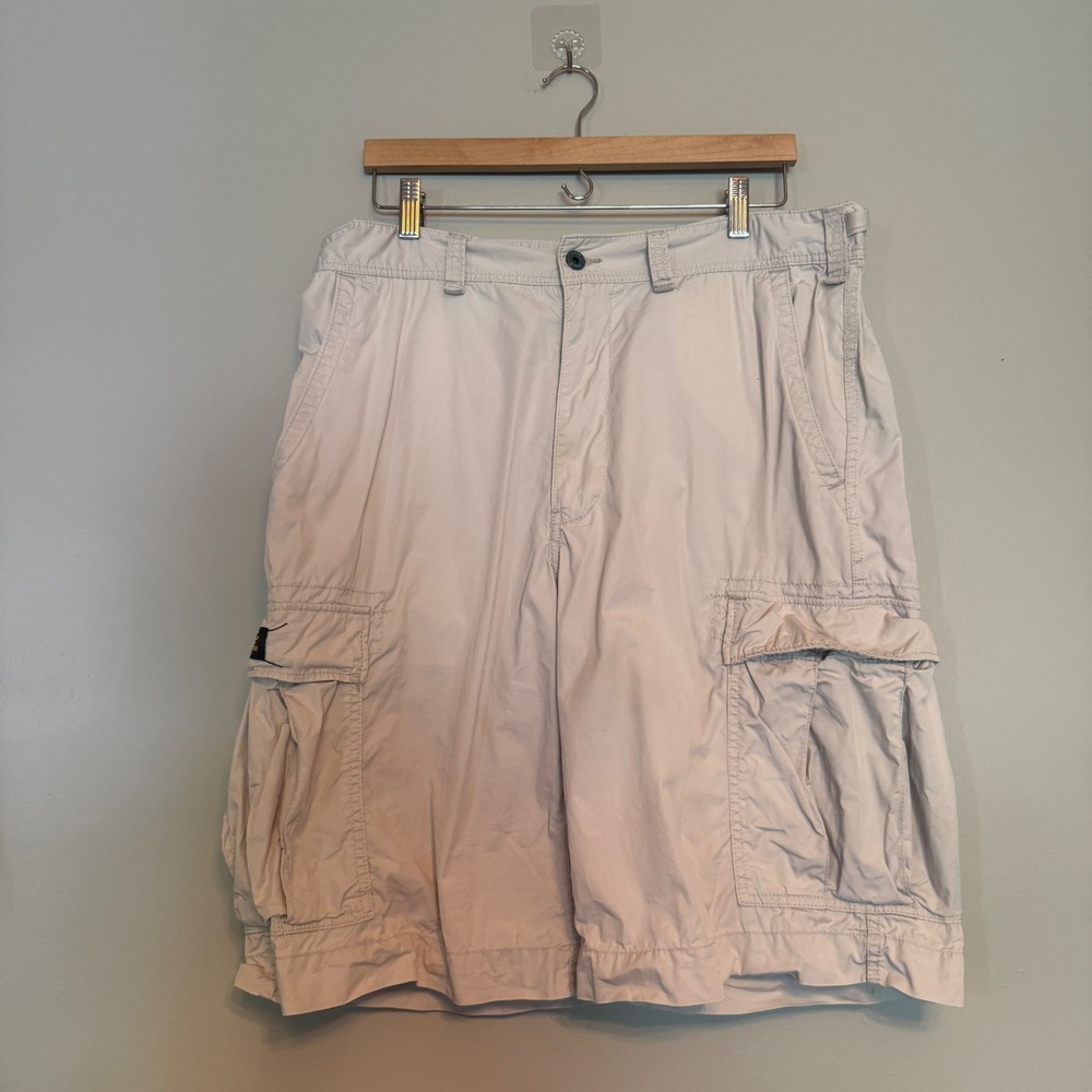 Polo Jeans Co Ralph Lauren Mens 36 Beige Cotton Cargo Shorts Military Surplus‎